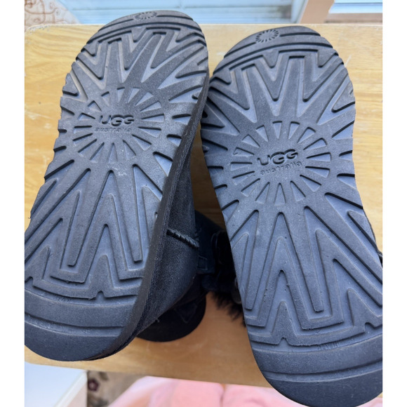 UGG Womens Mini Bailey Button II Black Winter Boots Comfy warm Sz-9 - Picture 5 of 9